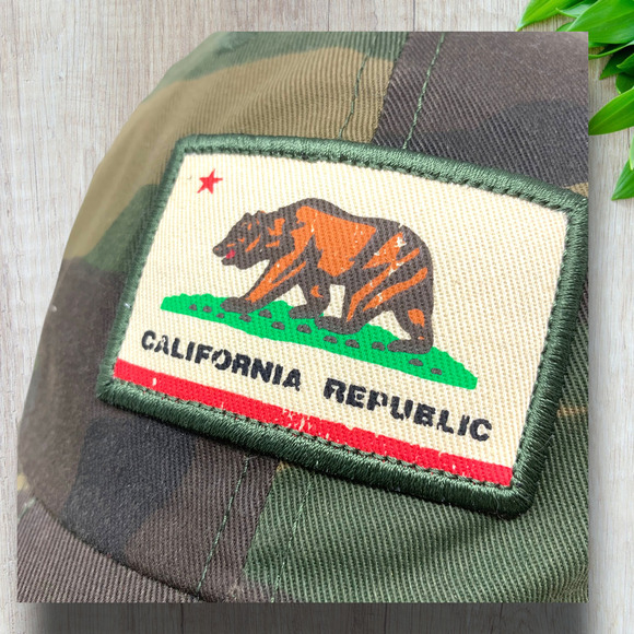American Needle California Republic Dad Hat Strapback Cap Camo Camouflage OSFM - Picture 3 of 8